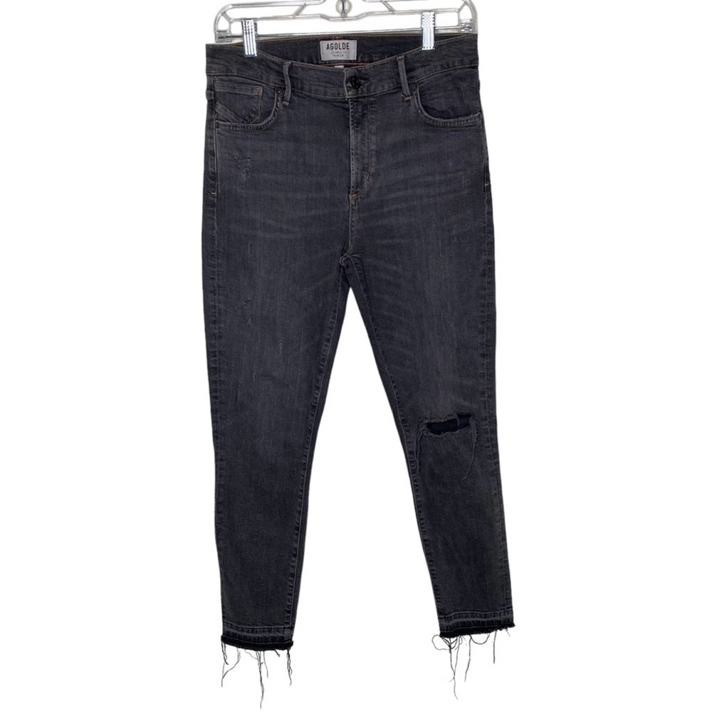 Agolde Sophie High Rise Distressed Raw Hem Skinny Jeans